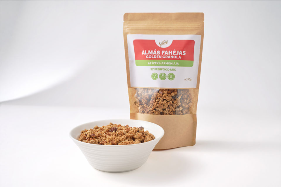 Glutén-és allergénmentes Almás Fahéjas Golden Granola - 250g - Image 2